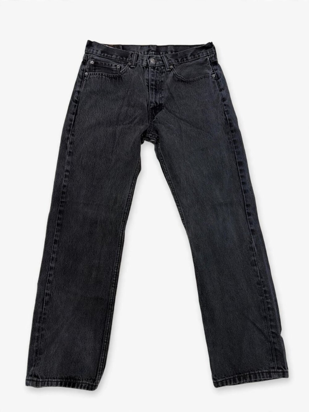 Levi's 505 Regular Straight Jeans Mens 34x32 Black Wash Denim